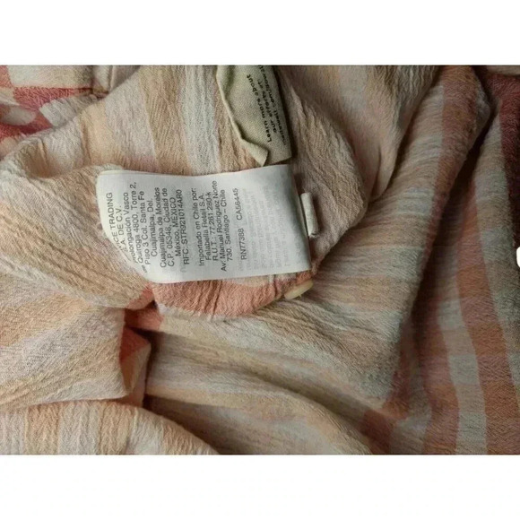 Madewell Ombre Gingham Check Short Sleeve Central Tunic Button Up Shirt Size XL - Picture 12 of 13